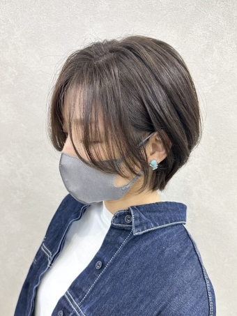 ひし形ショートボブ×ショコラアッシュ