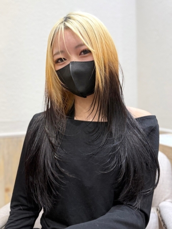 シールエクステ90枚、ハイライト@西八王子美容室